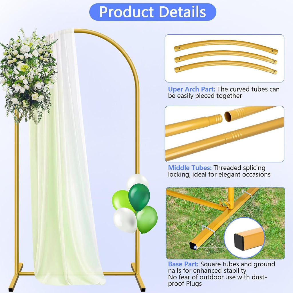 hemmotop metal arch backdrop stand and cover set, close-up detail