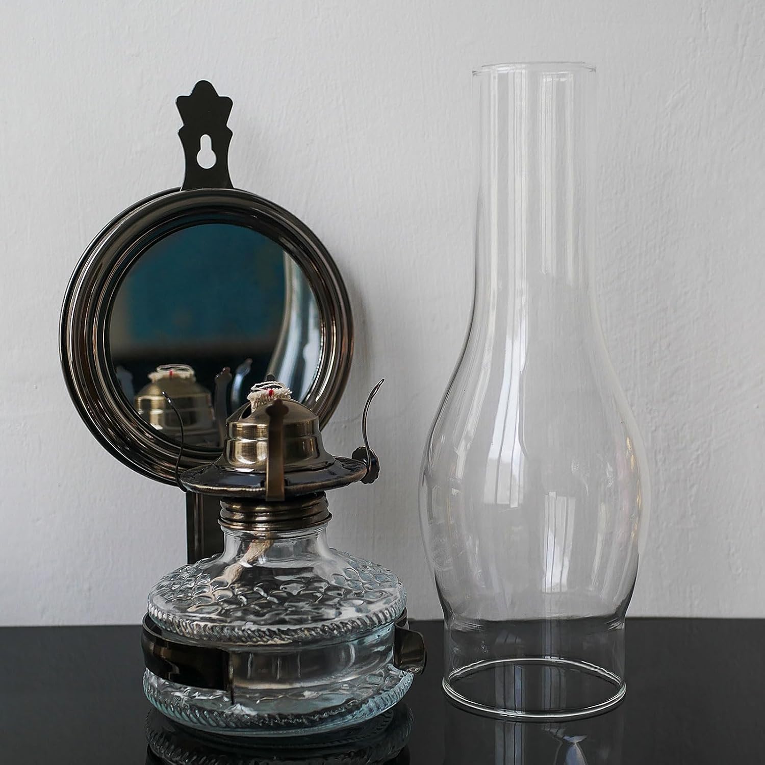 Oil Lamp Chimney 3 Inch Base by 10 Inch Height Kerosene Lamp Shade Tall Hurricane Lamp Glass Replacement Chimney for Oil and Kerosene Style Lamps, White