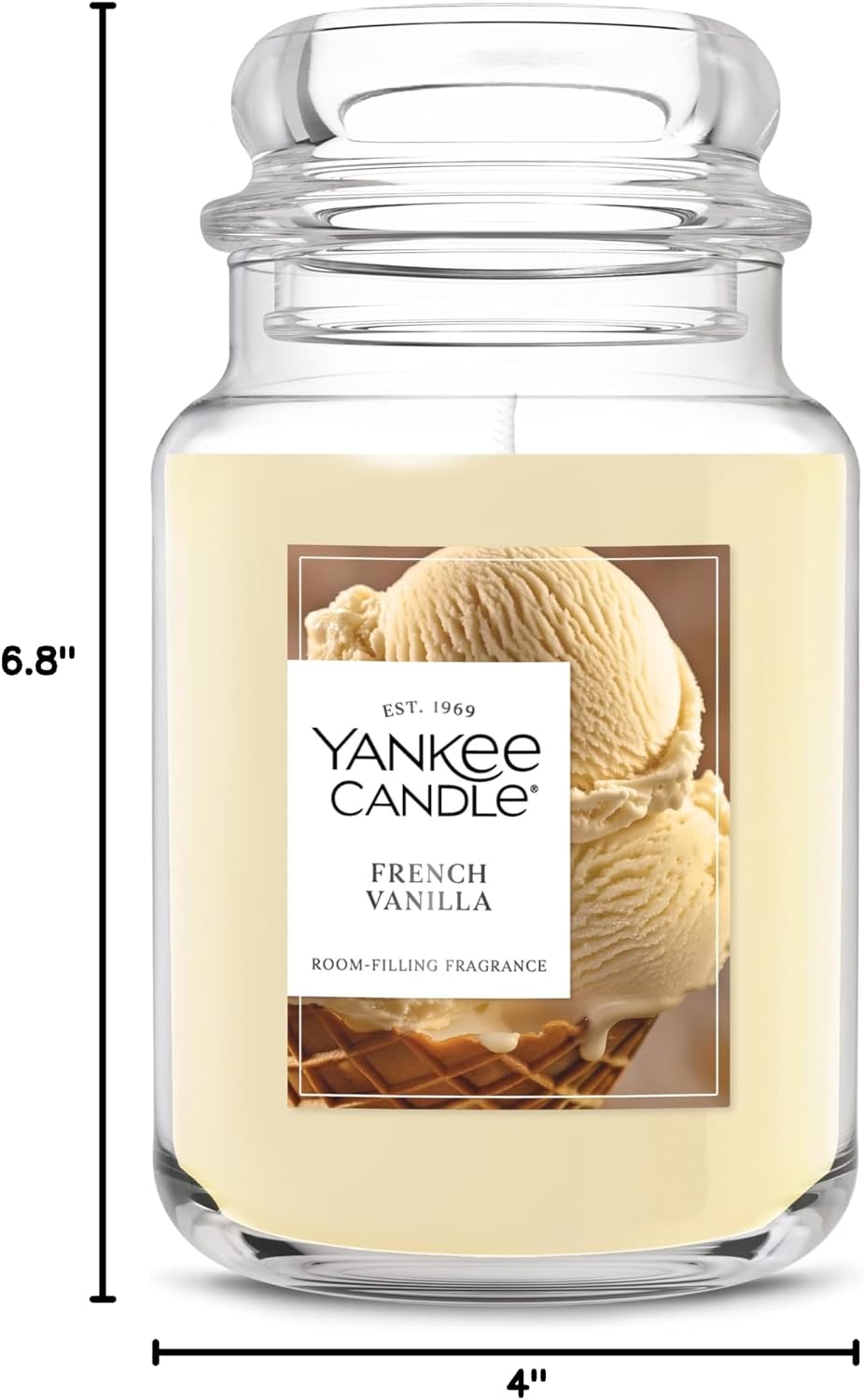 Yankee Candle French Vanilla Scented Candle, 22oz Large Jar with up to 150 Hour Burn Time, Giftable