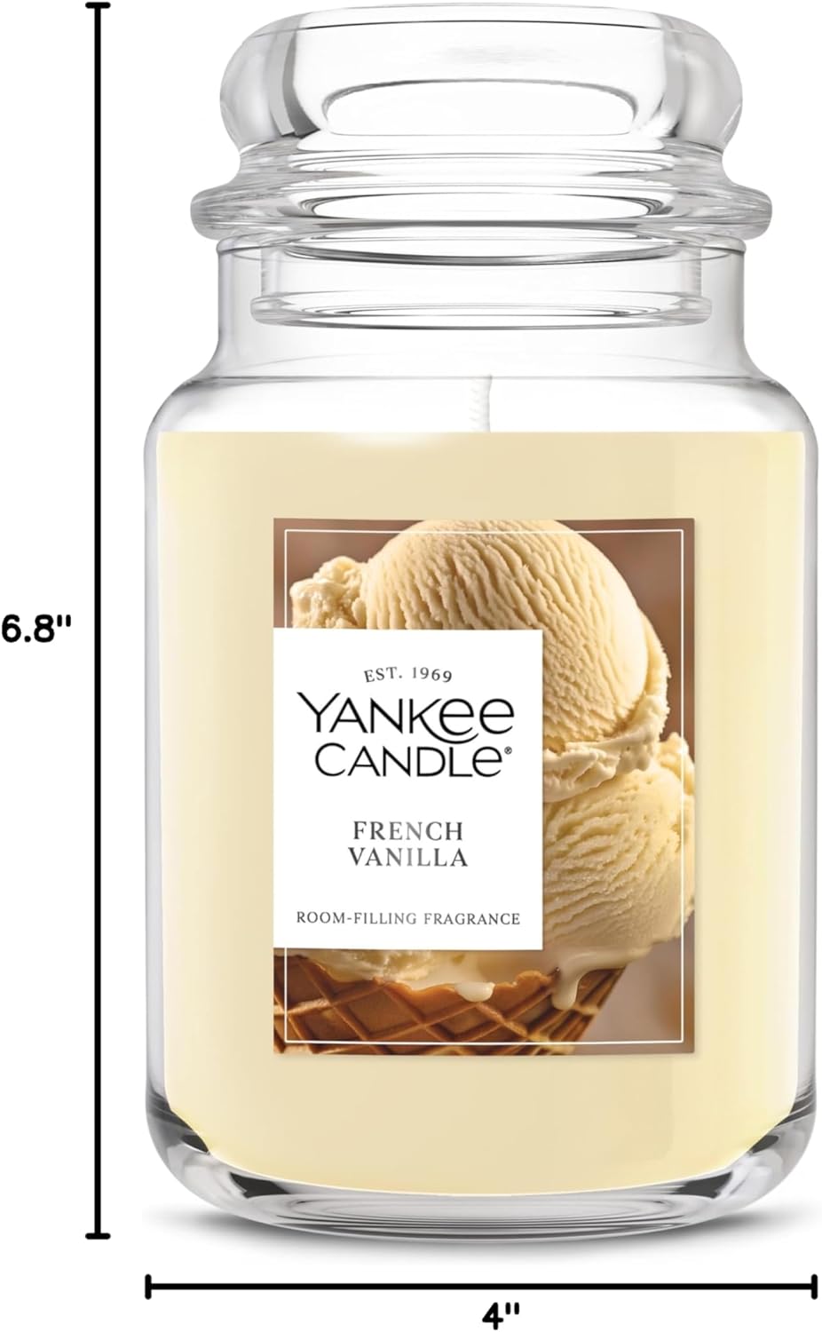 Yankee Candle French Vanilla Scented Candle, 22oz Large Jar with up to 150 Hour Burn Time, Giftable