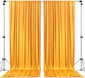 AK TRADING CO. 10 feet x 8 feet IFR Polyester Backdrop Drapes Curtains Panels with Rod Pockets - Wedding Ceremony Party Home Window Decorations - Marigold