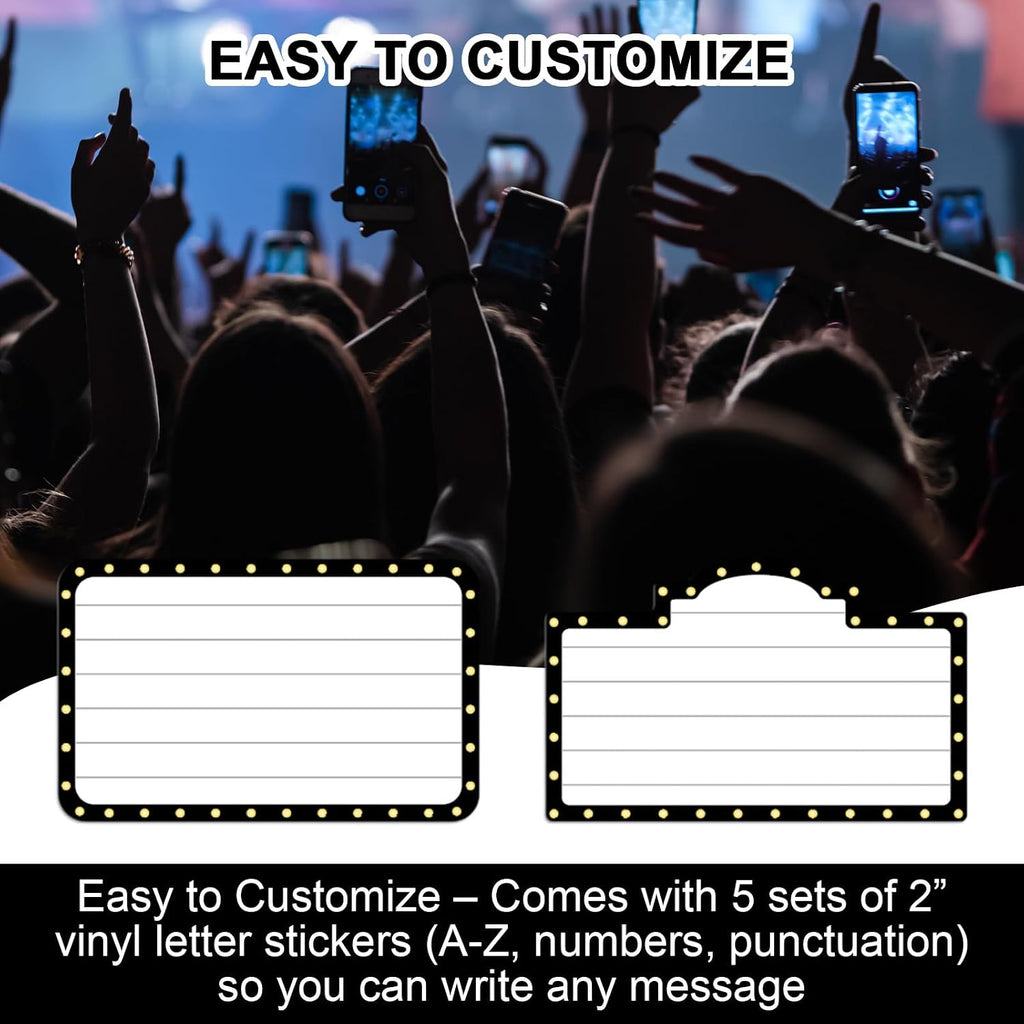 Feifeiya 6 Pack Wedding Bottle Service Sign with Letters Sticker Entrance Props Bridal Party Nightclub Bottle Service Sign with Letters for Nightclub Clubs Weddings Parties(Fashion,Black)