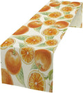 Spring Summer Orange Table Runner Watercolor Sweet Fruit Botanical Print Dinner Runner for Farmhouse Party Holiday Home Kitchen Dining Table Decor 13x120