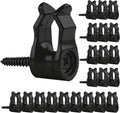50 Pack String Light Clips, Screw in Hooks for Outdoor String Lights,Weatherproof Cable Clips for Christmas Fairy Lights, Rope Light, Patio Holiday Decor & Cable Management-Black