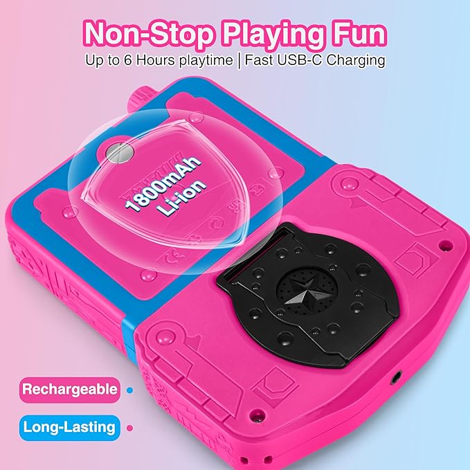Handheld Game Console for Girls, 220 Retro Games Built-in, 3.5'' HD IPS Screen, Rechargeable Mini Portable Video Game Player for Travel & Car Trips, Gift for Kids (Rose Red)