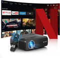 Portable Smart Projector Netflix Officially,AI Auto Focus&Keystone,1400ANSI 4K Support,WiFi6+2.4/5G WiFi,Two-way Bluetooth,Dolby Audio,HDR10,Android TV 11.0,Google Assistant,Home Theater Outdoor Movie