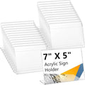 Vicenpal 6 Pcs 7x5 Inch Clear Acrylic Sign Holder Plastic L-shape Vertical Menu Stand, Picture Photo Frames, Table Paper Holder, Flyer Sign Display Stand for Restaurants, Store, Office, Wedding