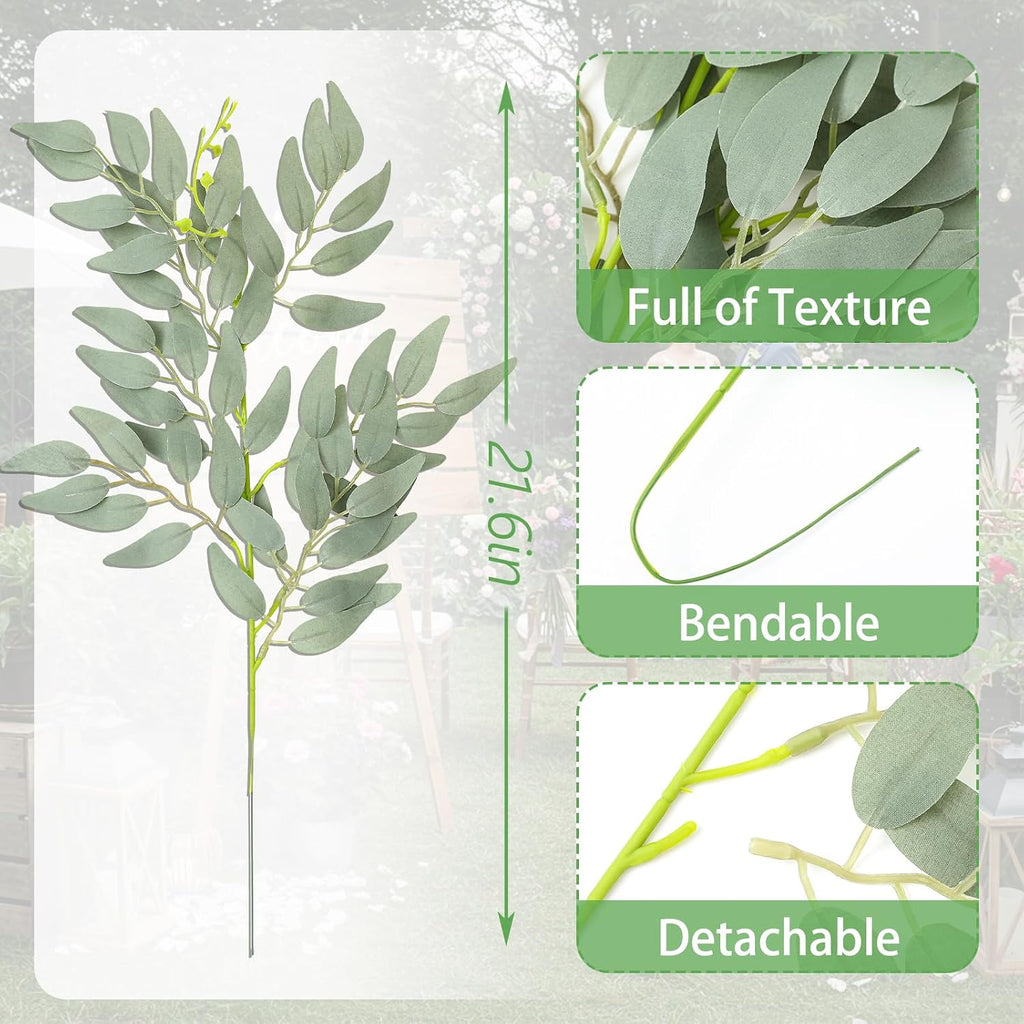 suncalla 50 pcs italian ruscus greenery stems bulk shown in use