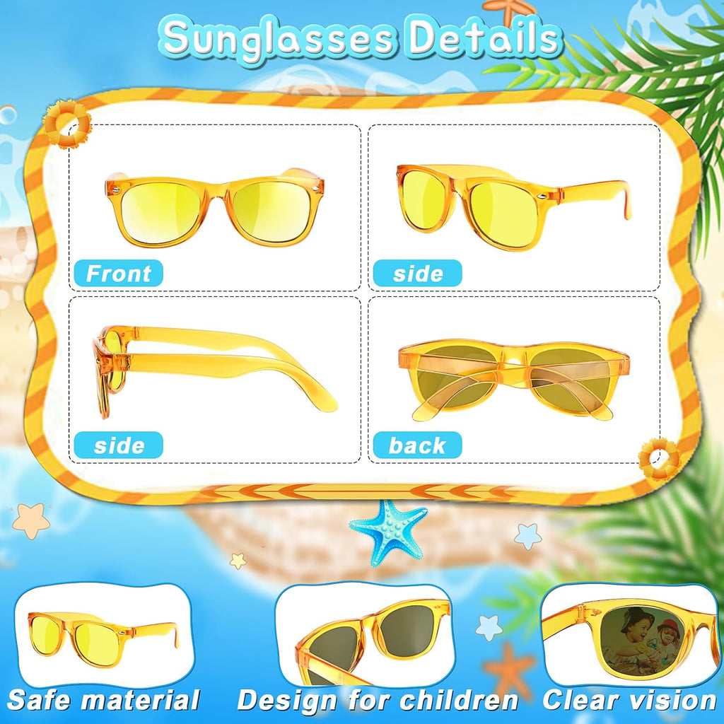 GKTZ Kids Sunglasses Party Favors - Boys Girls Valentines Day Gifts, Neon Sunglasses with UV 400 Protection for Kids Classroom Favors Birthday Goodie Bags Stuffers - 16 Packs