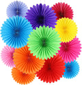 BestoFun 12PCS Paper Fans Mexican Party Decorations Tissue Paper Flowers Decorations Paper Fans Party Decorations for Girl Groovy Birthday Baby Shower Wedding Bachelorette Room Wall Hanging Décor