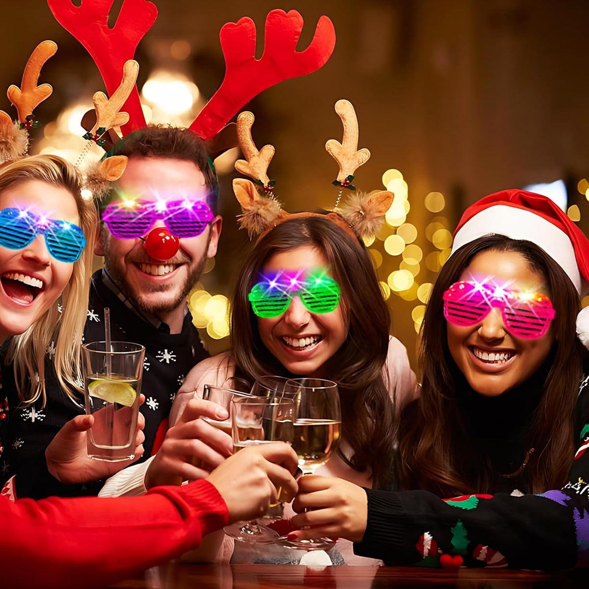 SHQDD 75PCS LED Glasses, Light Up Glasses, 5 Colors party glasses with 3 Ligh...