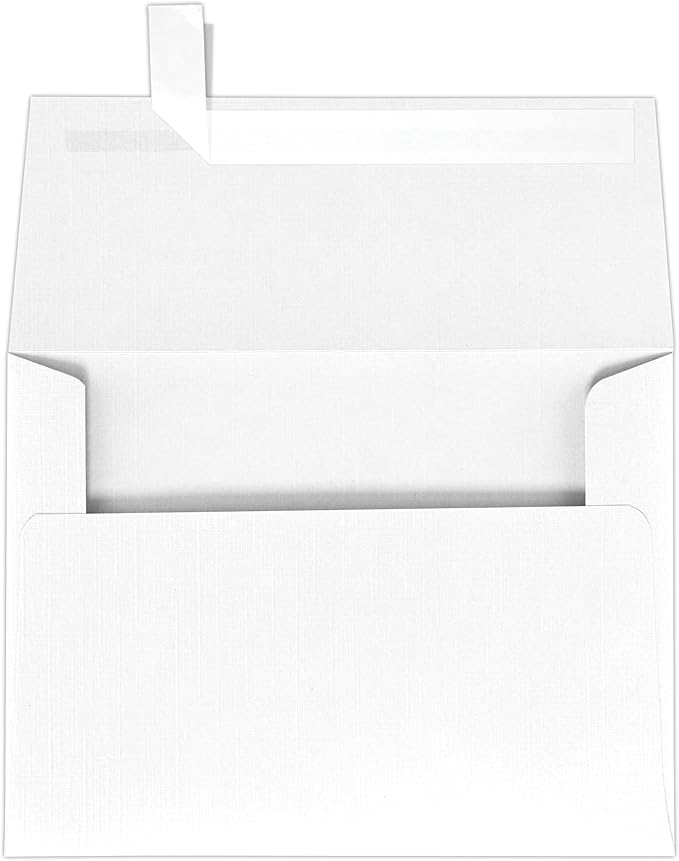 LUXPaper A7 Invitation Envelopes | Peel & Press | 5 1/4" x 7 1/4" | White Linen | 80lb. Text | 500 Qty