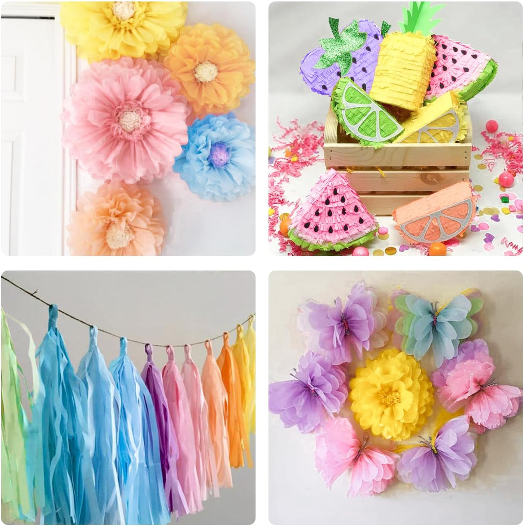 Crepe Paper Streamers 6 Rolls Pastel Rainbow Streamers for Birthday Baby Shower Gender Reveal Wedding Graduation Party Monther's Day Easter Decorations DIY Crafts
