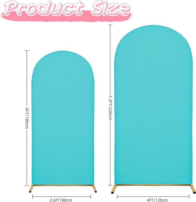 Wedding Arch Covers Arch Backdrop Cover Arch Stand Covers 7.2FT 6FT Set of 2 Arch Cover Spandex Fabric Stretchy Backdrop for Wedding Birthday Party Decoration Baby Shower (Sky Blue)