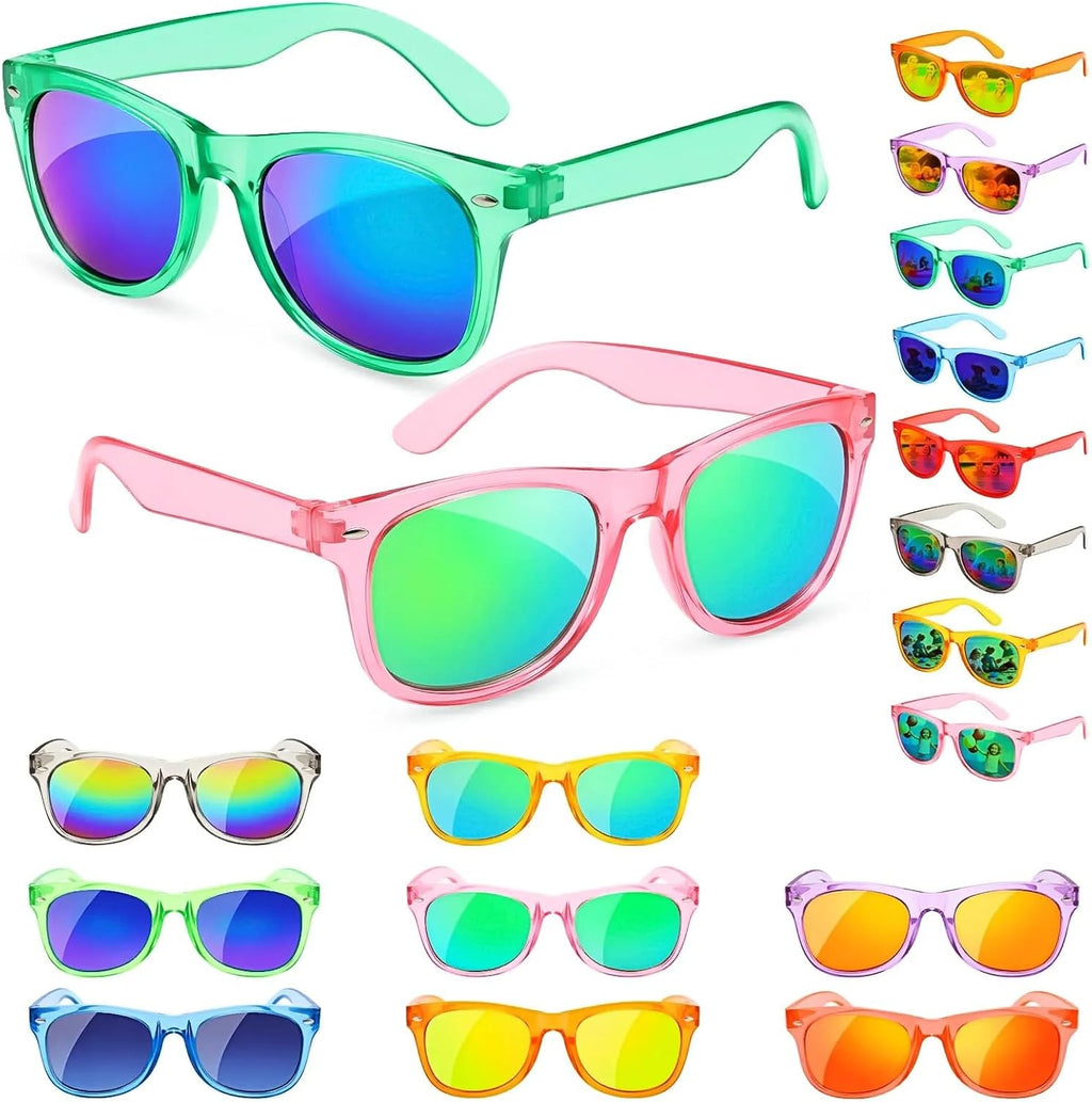Froman Kids Sunglasses Bulk - Party Favors for Boys Girls Ages 3-8, Neon Colors with UV 400 Protection
