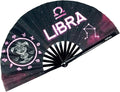 DeFlare | Cosmic Zodiac Rave Fan | Zodiac Sign Hand Fan | Astrology Rave Fan | Hand Fan | Large Rave Fan | Large Clacking Fan