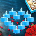 LED Tea Lights Candles- 24PACK Blue Flameless Candles Realistic and Bright Flickering Long Lasting 200Hours for Holiday Celebration,Home Decoration