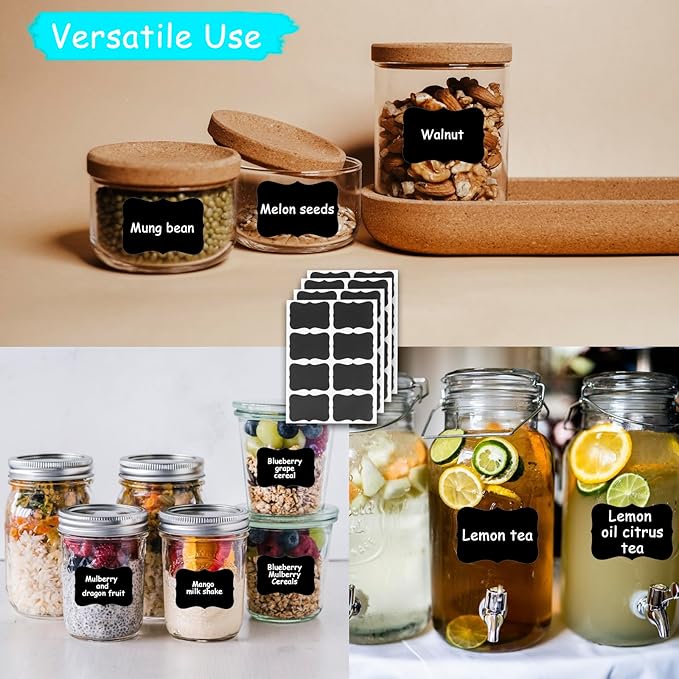 20 Pack Mini Chalkboard Signs Food Labels for Party Buffet, Reusable Small Chalk Boards for Birthday Bakery Wedding Table Signs Food Tags Place Cards with 12 Markers, 32 Blackboard Stickers
