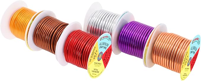 Mandala Crafts 10 Gauge Anodized Aluminum Craft Wire for Jewelry Making - 120 FT Colored Flexible Silver Copper Purple Gold Brown Red Wire - Bendable for Bonsai Armature Crafting Sculpting