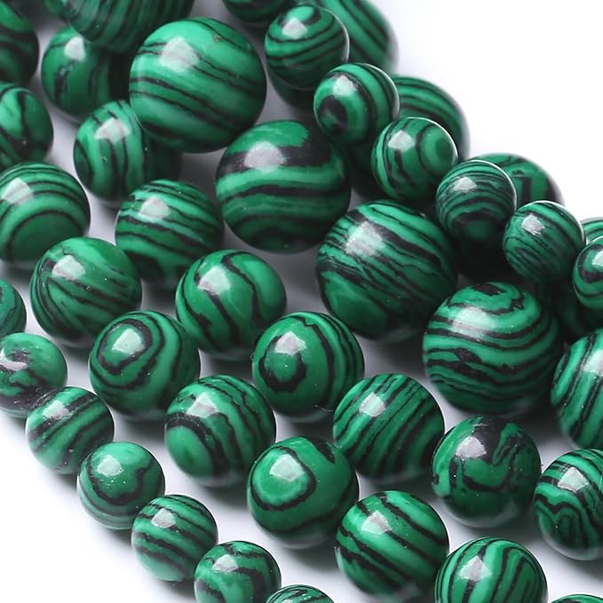 Turquoise Stone Beads Gemstone Round Crystal Energy Jade Beads Stone Beads for Jewelry Making DIY Bracelet Necklace Jewelry Making 1 Strand 15.5inch 60PCS 6MM