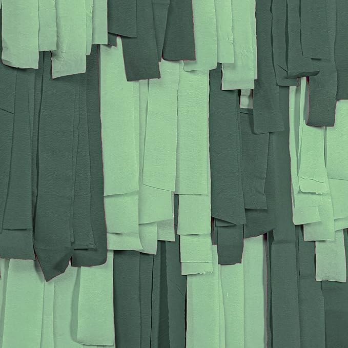 PartyWoo Dark Green Crepe Paper Streamers 4pcs 328ft Pack of Sage Emerald Forest Hunter Green Crepe Paper Streamers for Birthday Baby Shower Woodland Dinosaur Jungle Football Theme Party Decorations