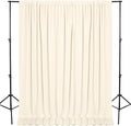 DWCN 10x8 FT Champagne Backdrop Curtains for Parties, Photography Backdrop Drapes with Rod Pockets for Wedding Decorations Stage Birthday Family Gatherings, 2 Panels 5ft x 8ft