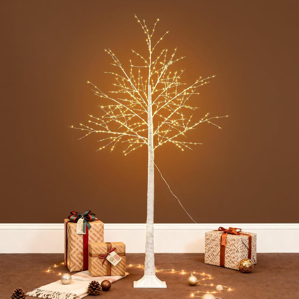 6ft white firefly tree with lights - lighted, main product view