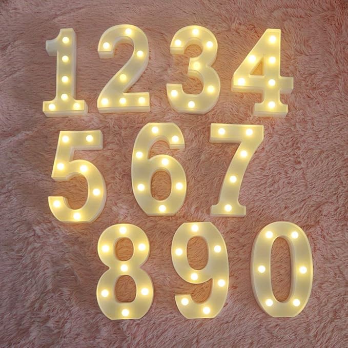 MUMUXI Marquee Light Up Letters | Large Light Up Numbers | Battery Powered and Bright with Every Letter of The Alphabet | for Wedding, Birthday, Party, Celebration, Christmas or Home Decoration (7)