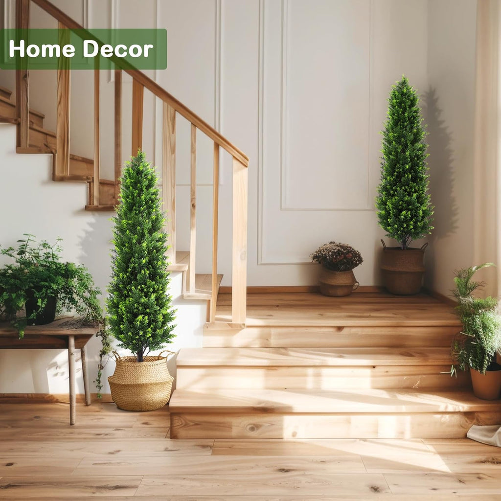 pinpon 2-pack 4ft artificial cedar tree with detachable, package contents