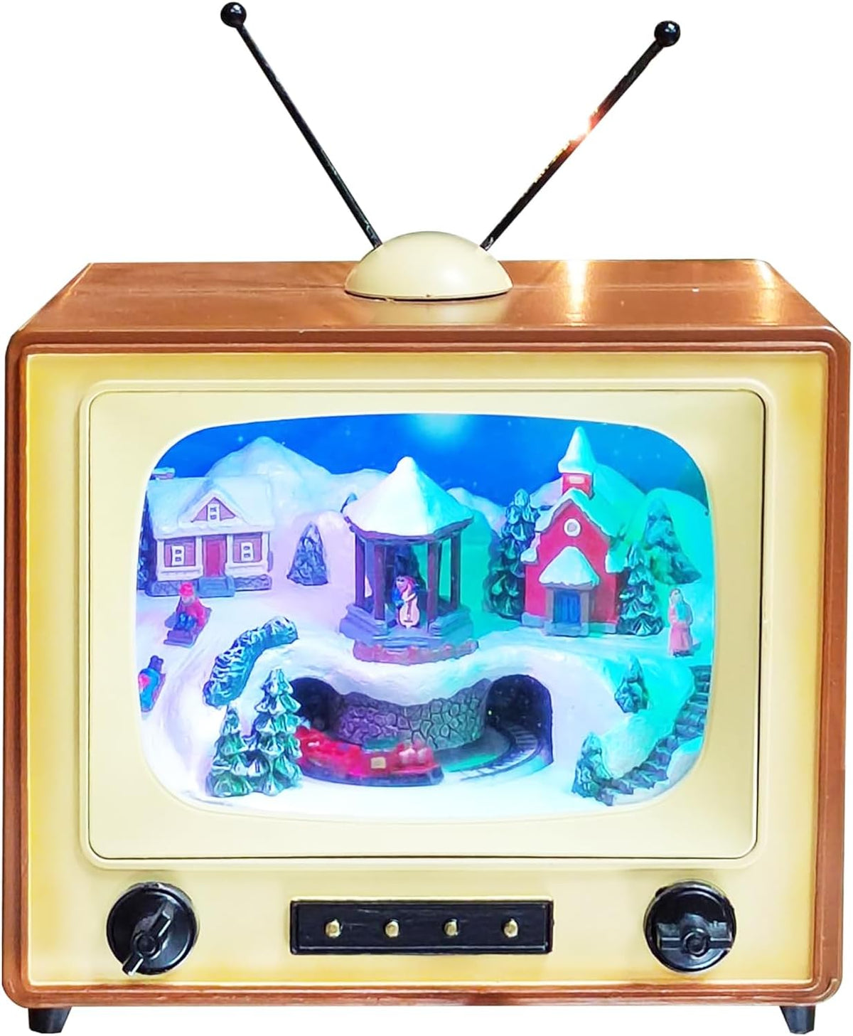 moments in time 6" retro tv christmas village, main product view