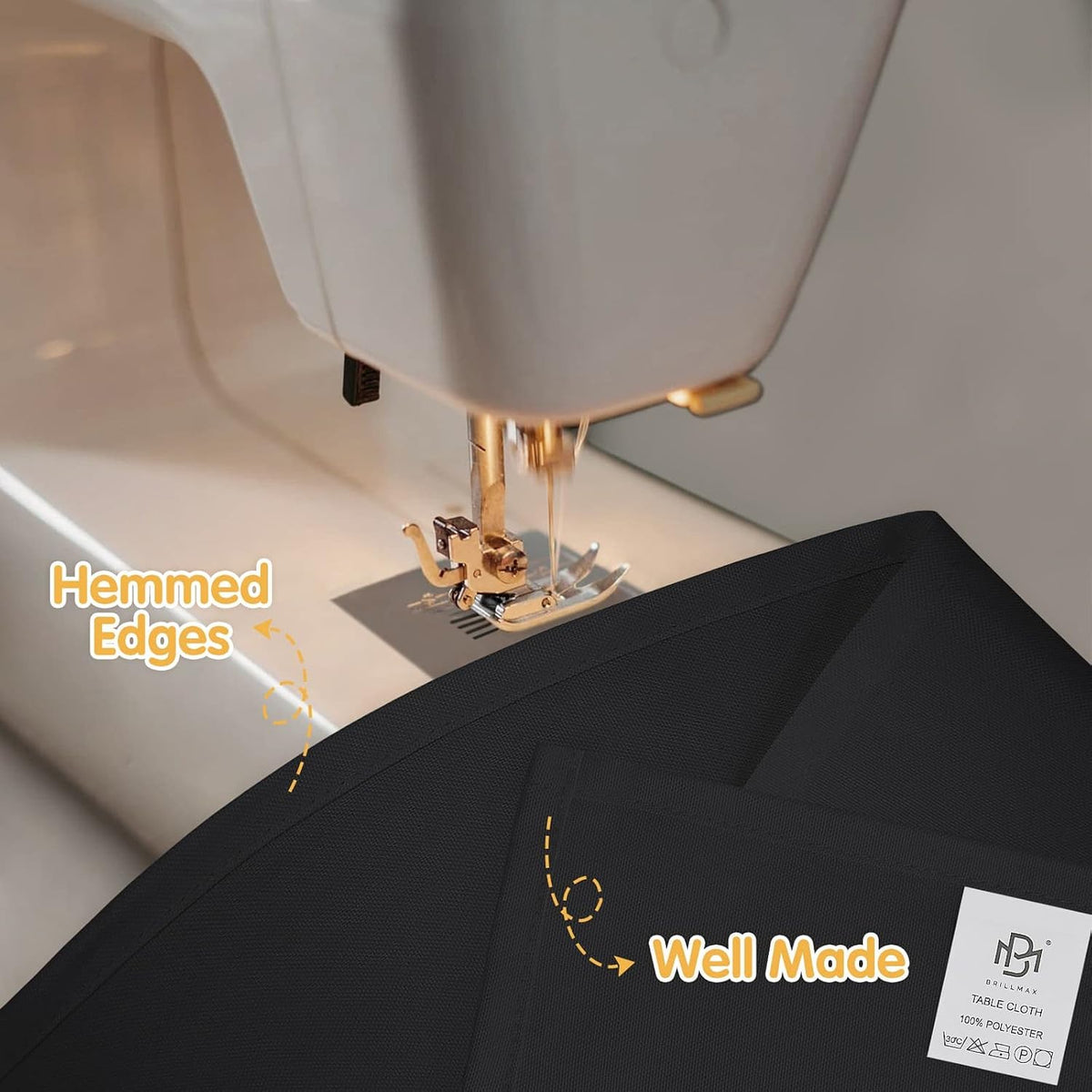 BRILLMAX 6 Pack Black Tablecloths 60x102 Inch for 6ft Rectangle Tables