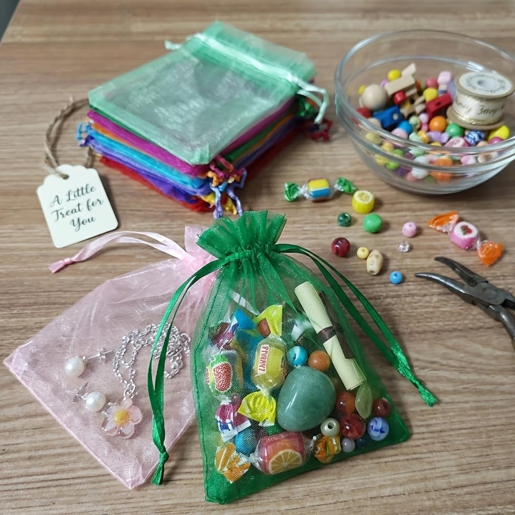 10pcs Organza Drawstring Storage Bag Cosmetic Gauze Bag (2.75"×3.54"), Jewelry Bag, Wedding and Birthday Party Gift Decoration Bag