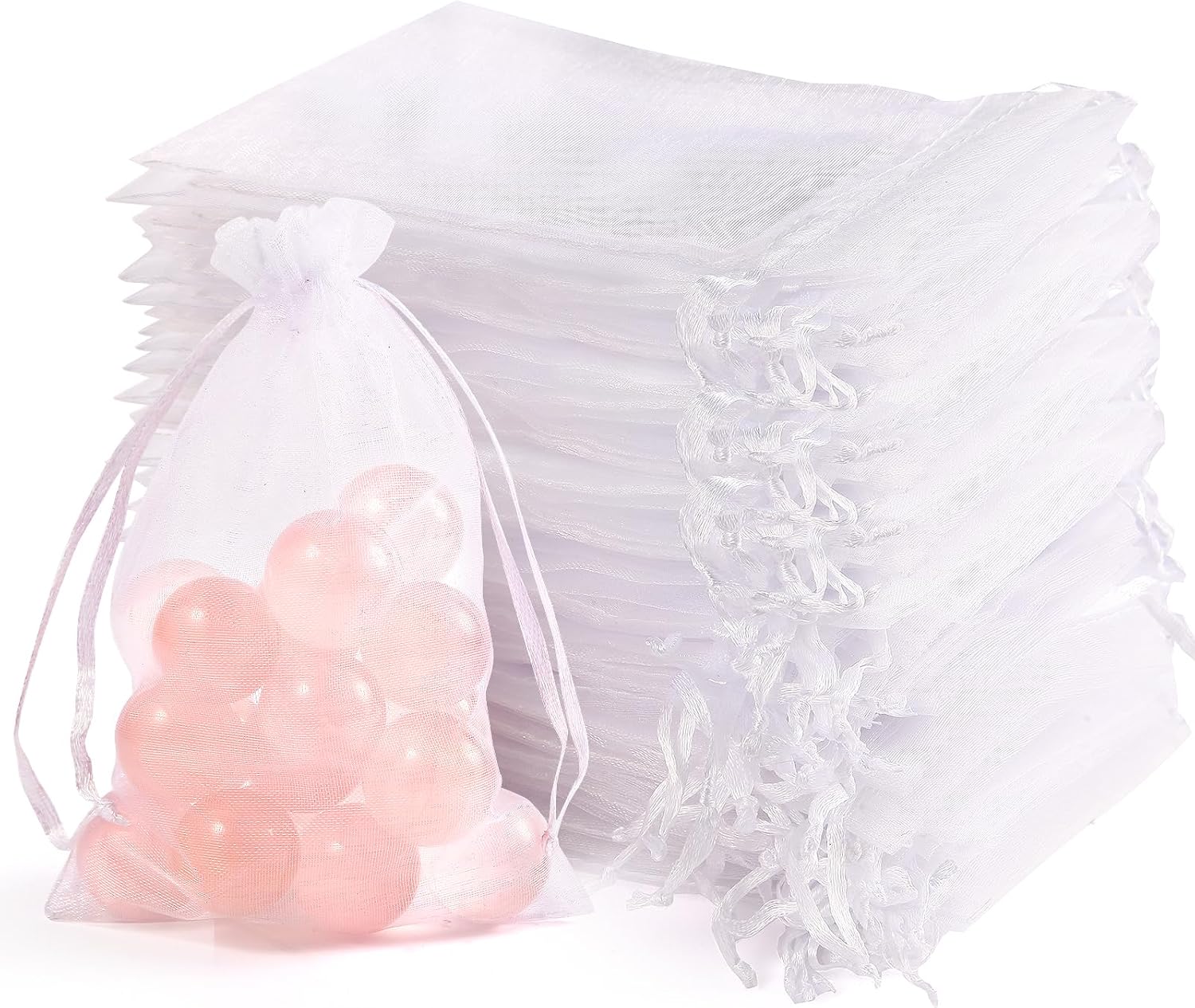 100pcs Organza Bags for Small Gift 4x6 Inch, Premium Mesh Bags Drawstring Candy Jewelry Packaging Sachet Bags, Easter Day Wedding Party Favors Small Gift Bag Durable & Scent-Free for Small Business