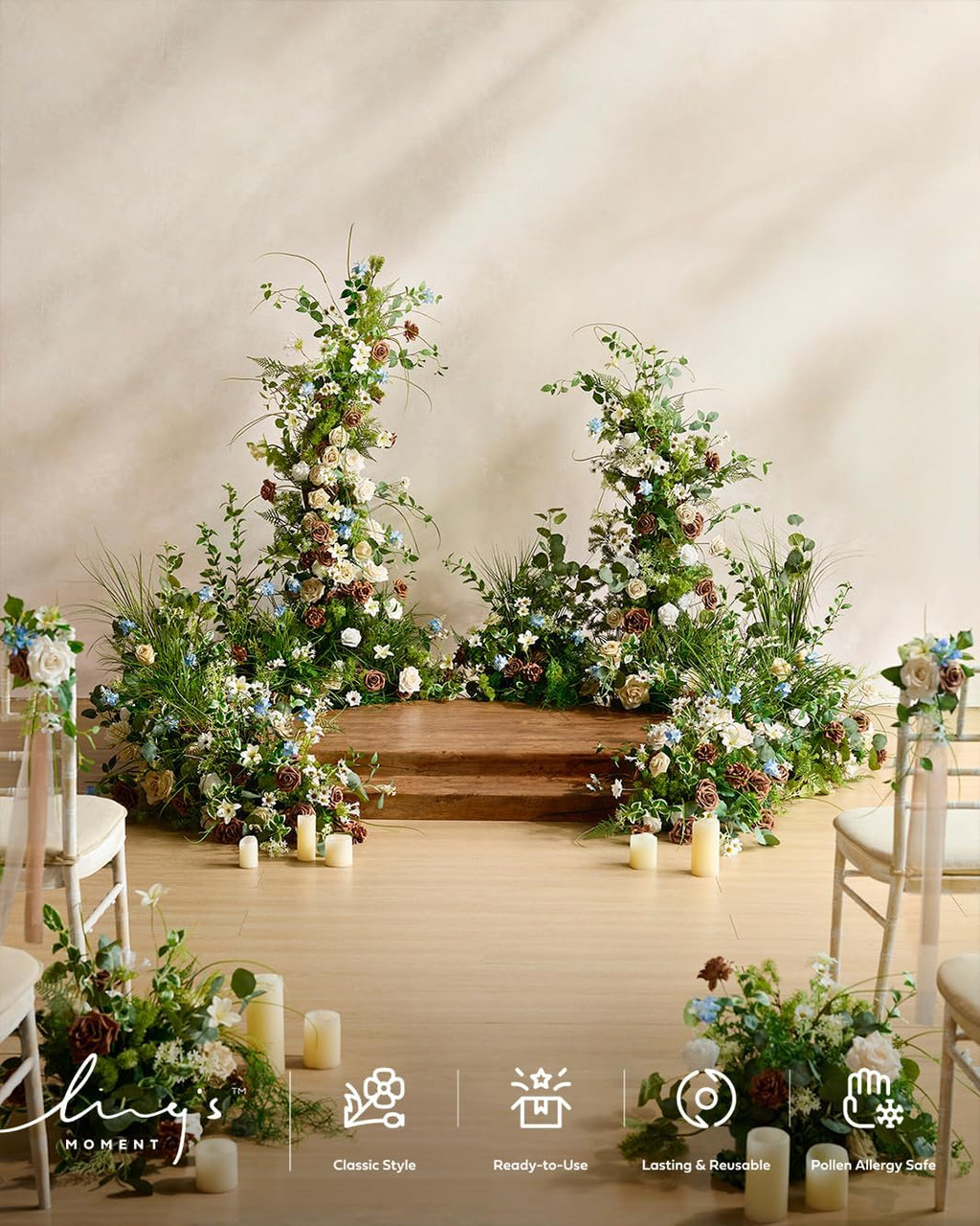 ling's moment green eucalyptus garland, 5.9ft, 2pcs showing dimensions