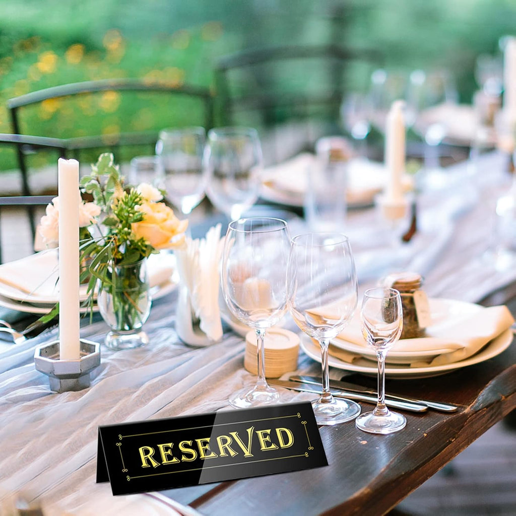 WATHFKCU 20PCS Acrylic Reserved Table Tent Signs, Reservation Seat Signs for Wedding, Restaurant, Office, Meeting Chairs