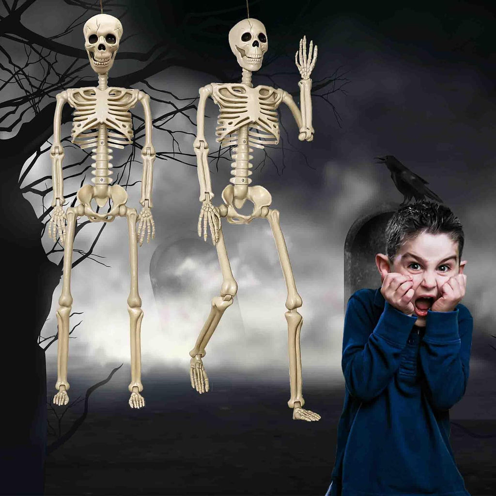 36"halloween skeleton - 3 ft life size human, close-up detail