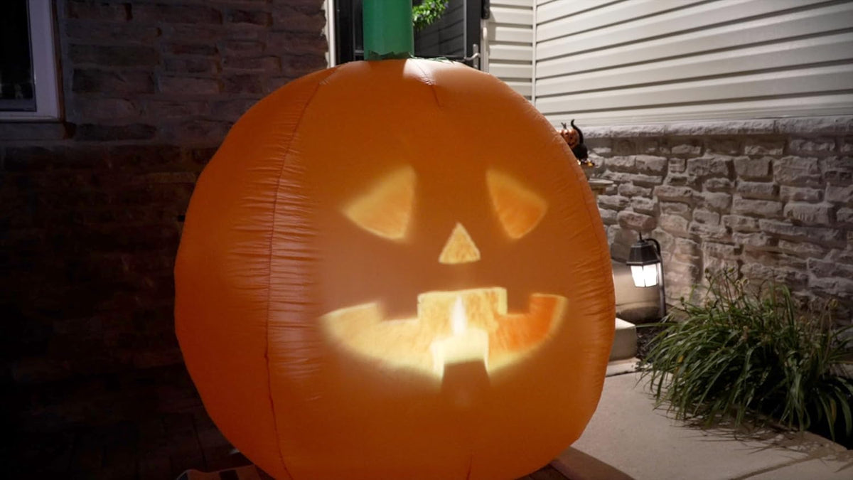 Inflatable Jabberin' Jack 5 Foot Tall Talking Animated Pumpkin with 56 In...