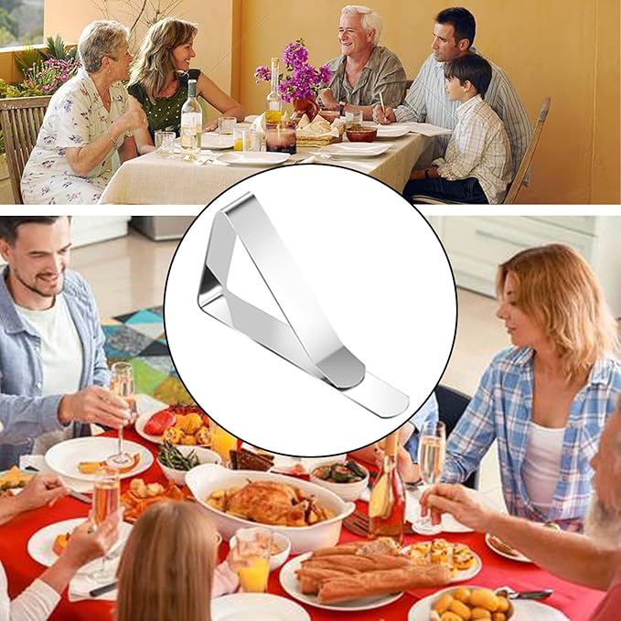 60pcs Tablecloth Clips,Heavy Duty Picnic Table Clips, Stainless Steel Table Cloth Cover Clamps, Table Cloth Holders Ideal for Home Wedding Party Indoor Outdoor Camping Picnic