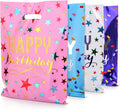 PintreeLand Happy Birthday Party Favor Bags 40 PCS, Plastic Goodies Loot Gift Bags Bulk for Kids Baby Girls & Boys Birthday Party Supples (B Style 40 Packs)