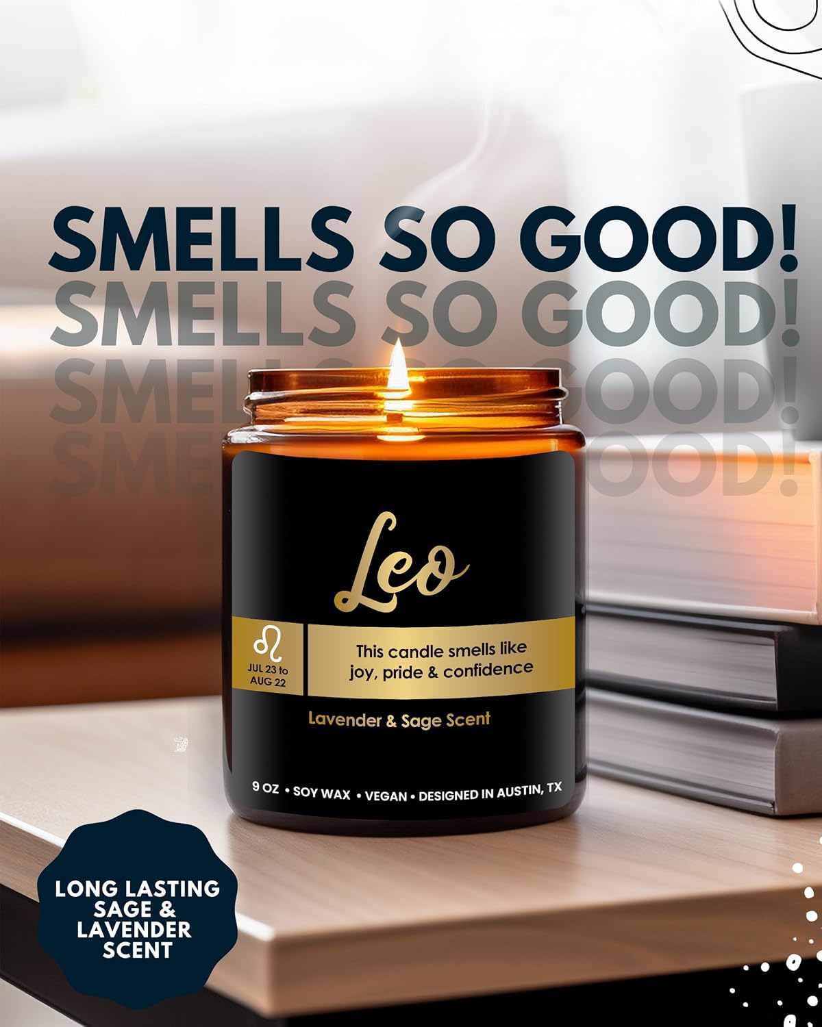 Leo Candle Zodiac, Thoughtful Astrology Gifts for Women & Men, Unique Leo Birthday Presents, Zodiac Sign Gifts for Astrology Lovers, Best Gift for Birthday, Christmas, Special Occasions, Gift Ready