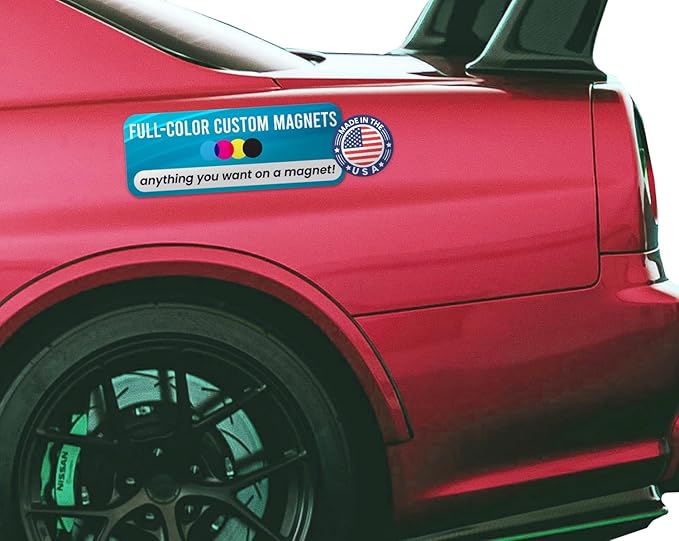 Magnet Me Up Custom 10x3 Inch Rectangle Magnet, Customizable for Businesses, Advertising, Personal Use, Gifts, Choose Your Text, Upload Image, Magnetic Vinyl for Vehicles and Any Magnetic Surface