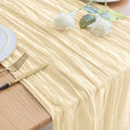 Asee'm Cheesecloth Table Runner 120 Inches Long Beige Boho Gauze Cheese Cloth Runner 10FT Rustic Sheer Fall Table Runners for Thanksgiving Christmas Wedding Party Baby Shower Decoration