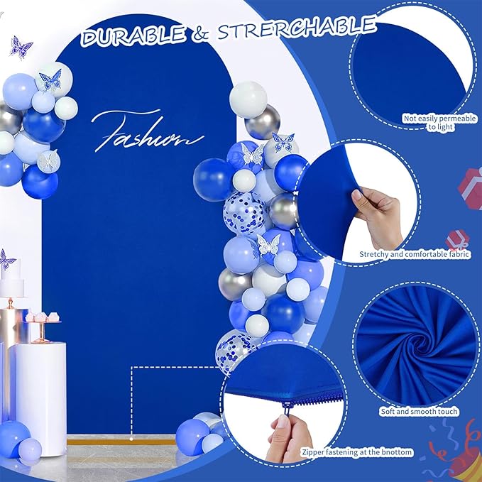 SoarDream Navy Blue Spandex Arch Cover 6FT Wedding Arch Backdrop Cover Stretchy Backdrop Chiara Wall Arch Stand Cover for Wedding Birthday Balloon Decorations- Ideal for Balloon Arches