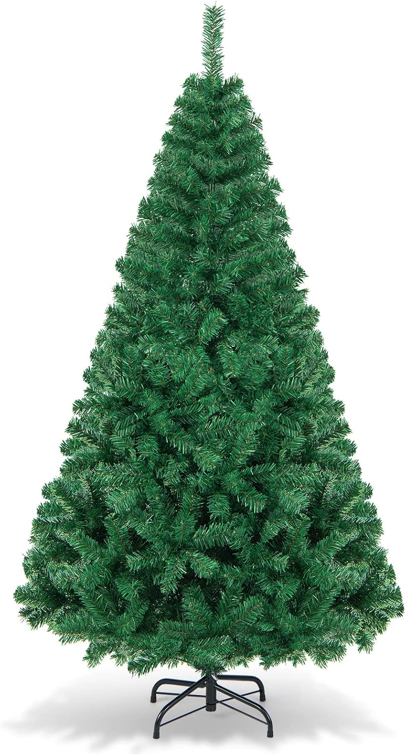 happygrill 6ft artificial christmas tree, unlit xmas pine, main product view
