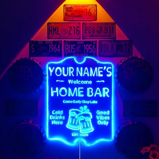 ADVPRO Personalized Your Name Home Bar RGB Dynamic Glam LED Sign - Cut-to-Edge Shape - Smart 3D Decoration - Multicolor Signage st06s86-fnd-p11-tm-c