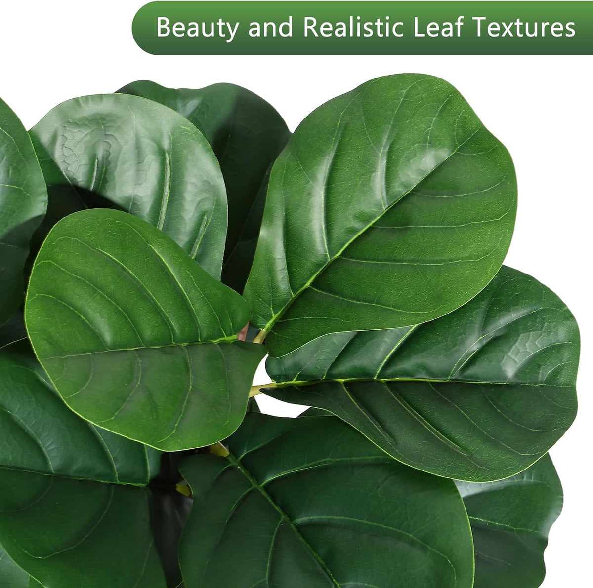 7 ft Fiddle Leaf Fig Tree Artificial with 141 Leaves - Realistic Faux Ficus L...