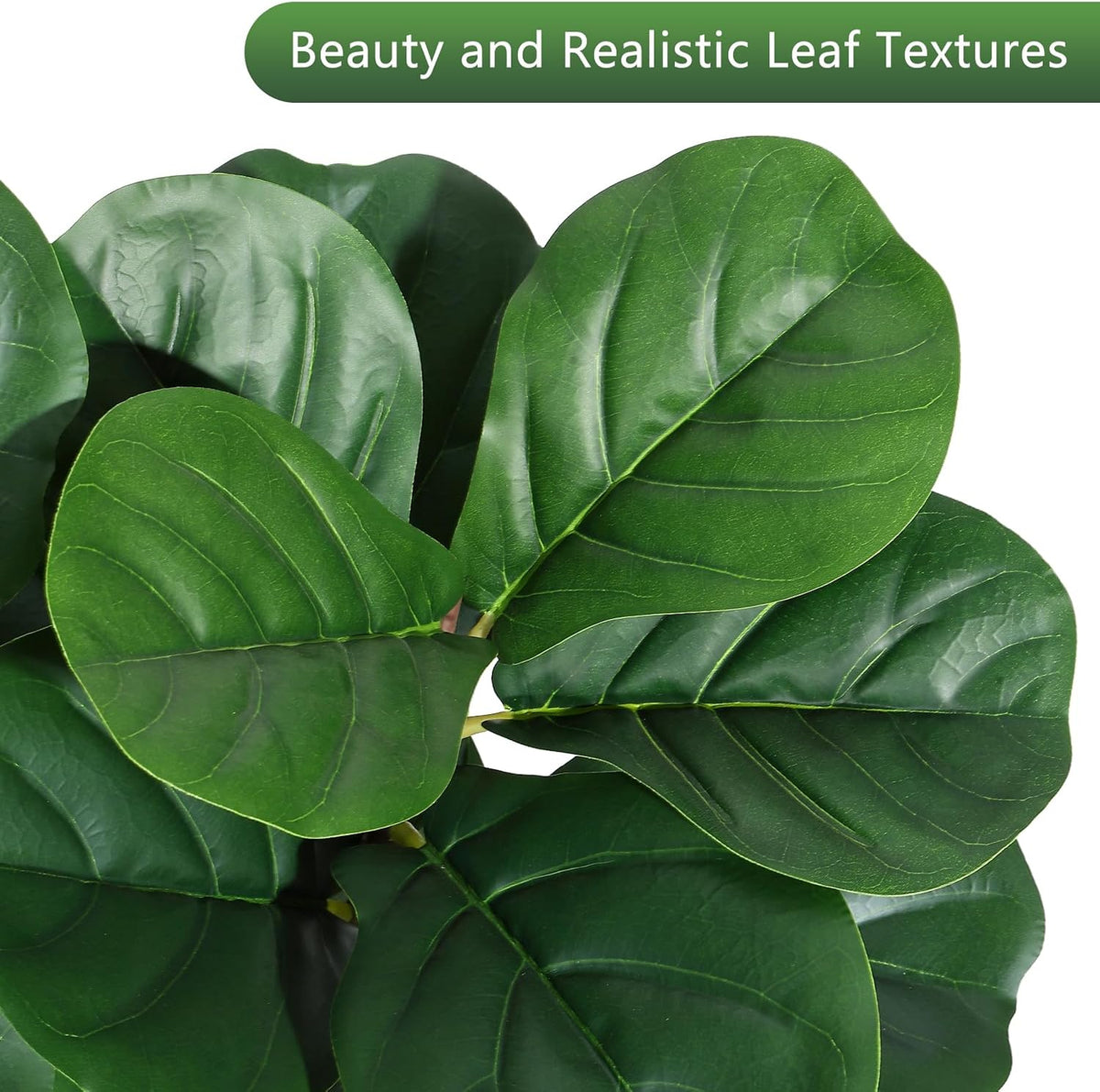 7 ft fiddle leaf fig tree artificial with, close-up detail