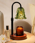 Small Candle Warmer Lamp with Timer, Adjustable Green Lamp Warmer for Jar Candles, Christmas Birthday Gifts for Women Mom Her, Unique Dimmable Candle Heater, Cute Wax Warming Light with Wood Base | Wax Melt Warmer, Flameless Design