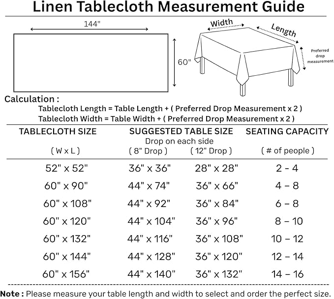 Solino Home Black Linen Tablecloth 60 x 144 Inch - Classic Hemstitch, 100% Pure Linen Rectangular Tablecloth - Machine Washable Table Cloth for Halloween