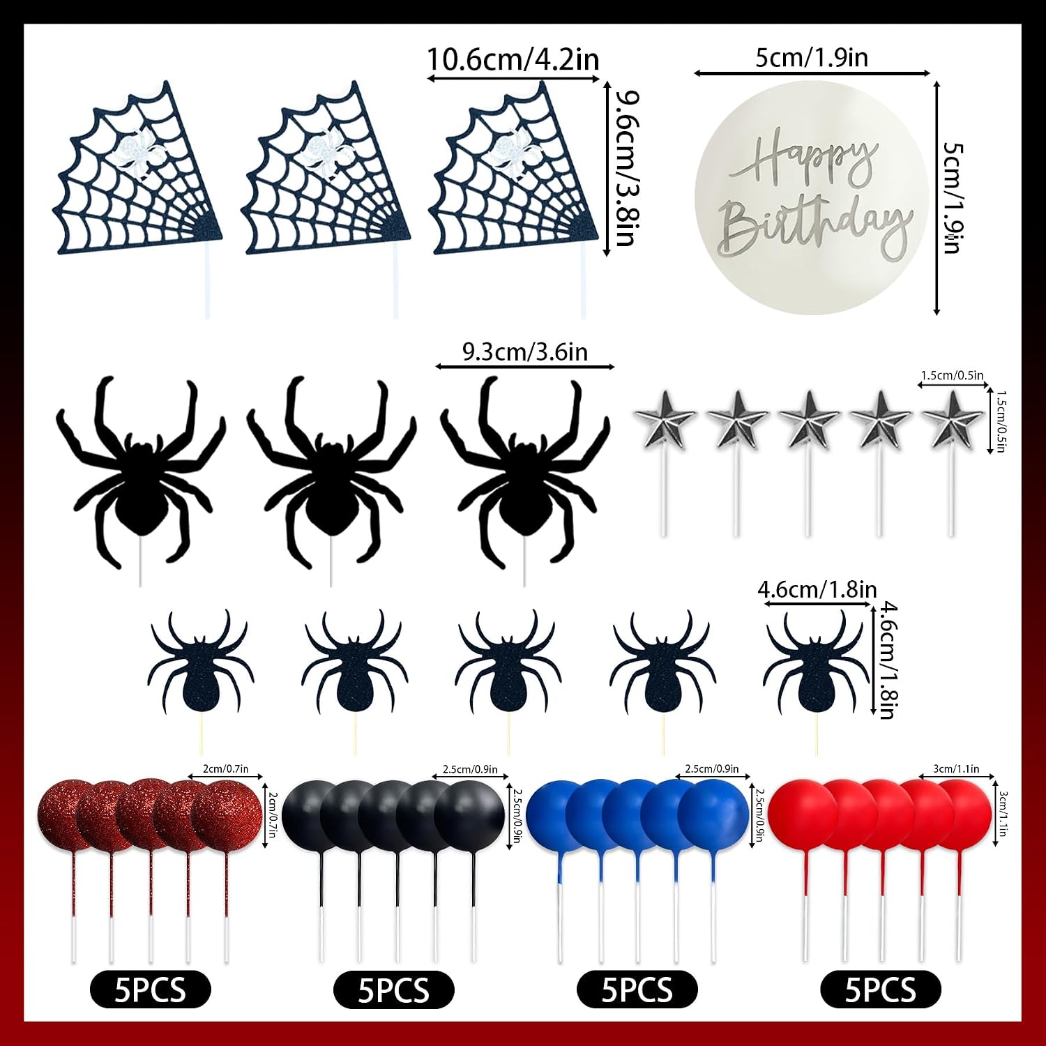 Spider Cake Topper Spider Web Cake Decoration